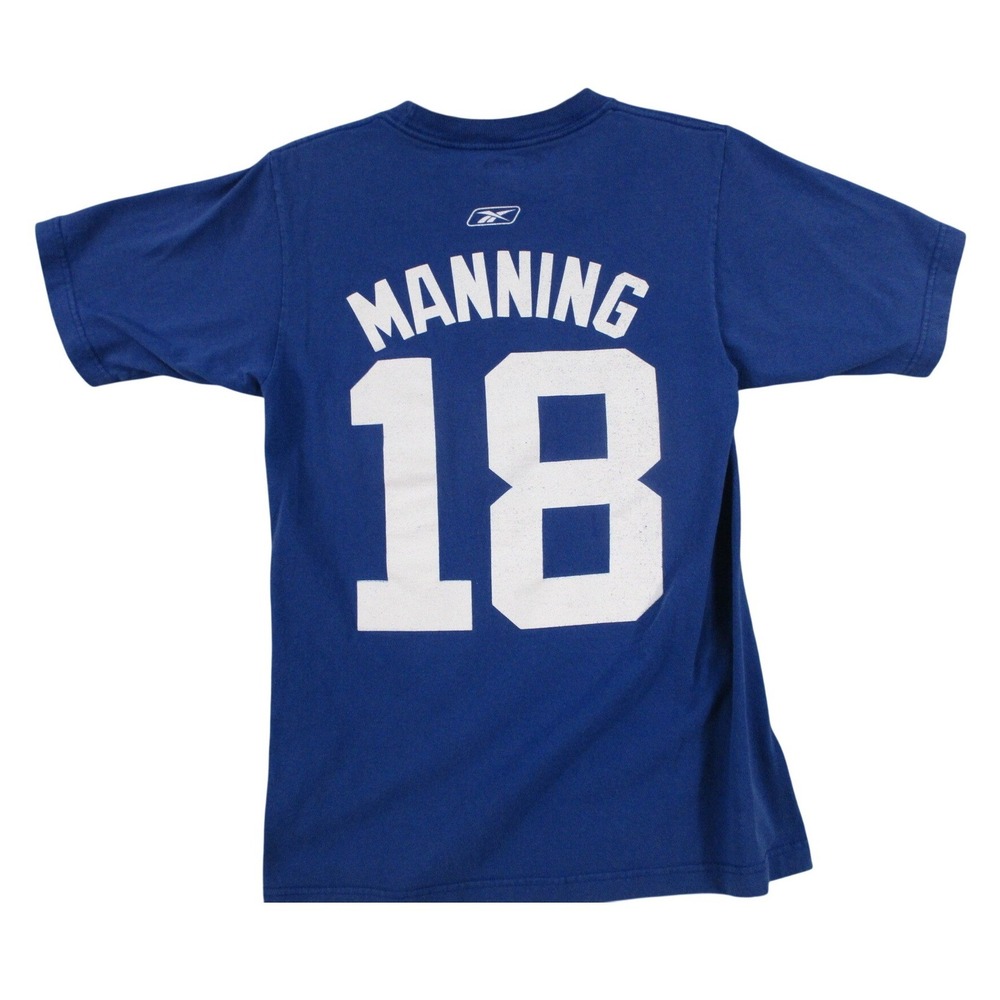 Reebok Mens Indianapolis Colts NFL T-Shirt Blue Horseshoe Logo Cotton Size S